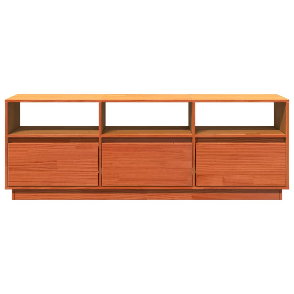 Meuble TV cire marron 140x37x50 cm bois pin massif - XIOS
