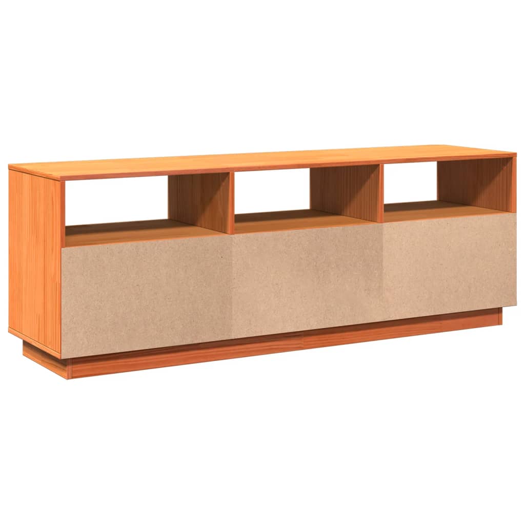 Meuble TV cire marron 140x37x50 cm bois pin massif - XIOS