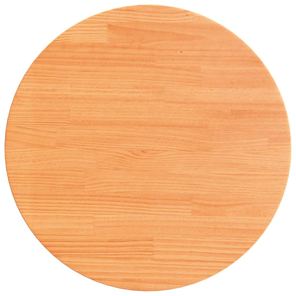 Dessus de table rond cire marron Ø70x2,5 cm bois de pin massif - XIOS