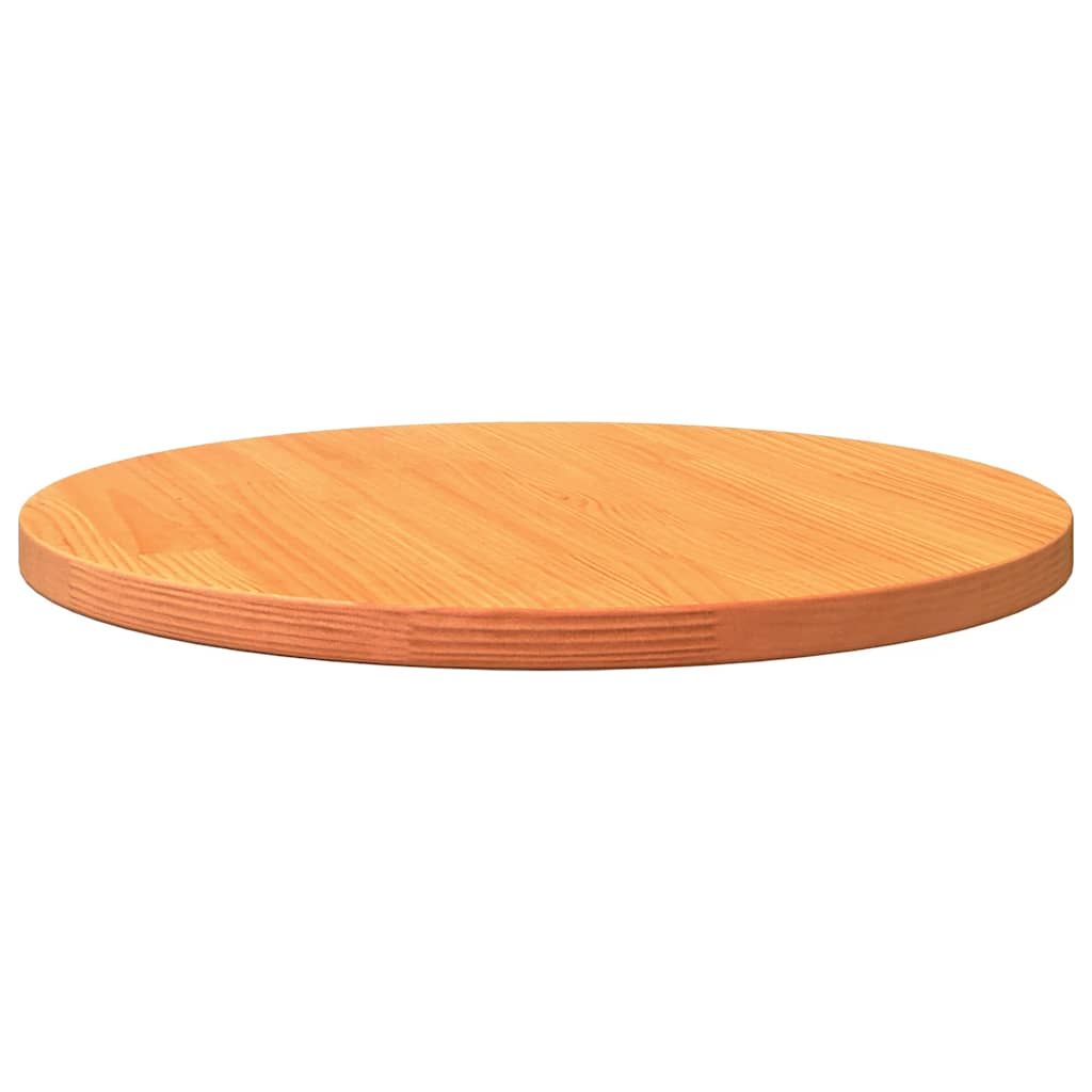 Dessus de table rond cire marron Ø70x2,5 cm bois de pin massif - XIOS