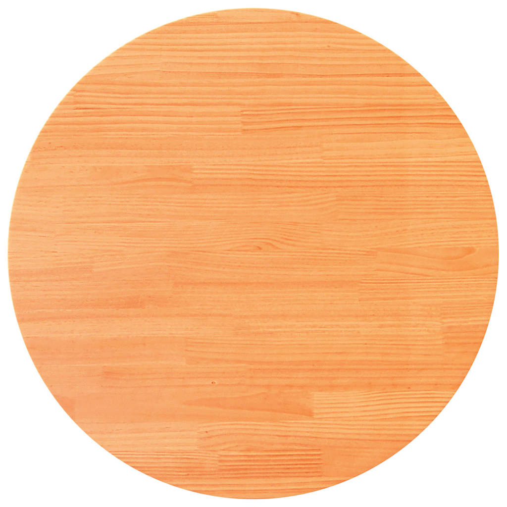 Dessus de table rond cire marron Ø90x2,5 cm bois de pin massif - XIOS