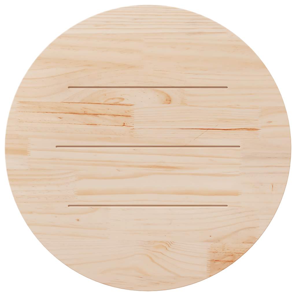 Dessus de table rond cire marron Ø90x2,5 cm bois de pin massif - XIOS