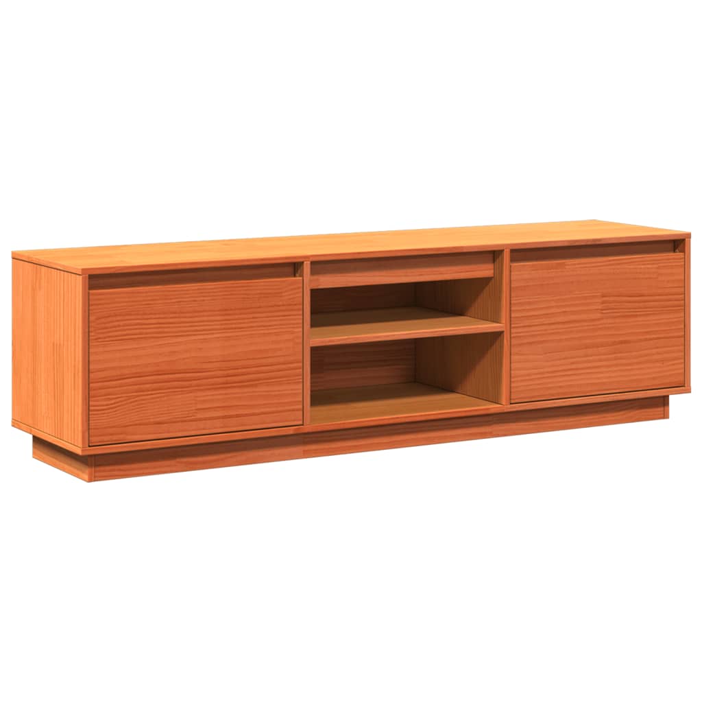 Meuble TV cire marron 140x35x40 cm bois pin massif - XIOS