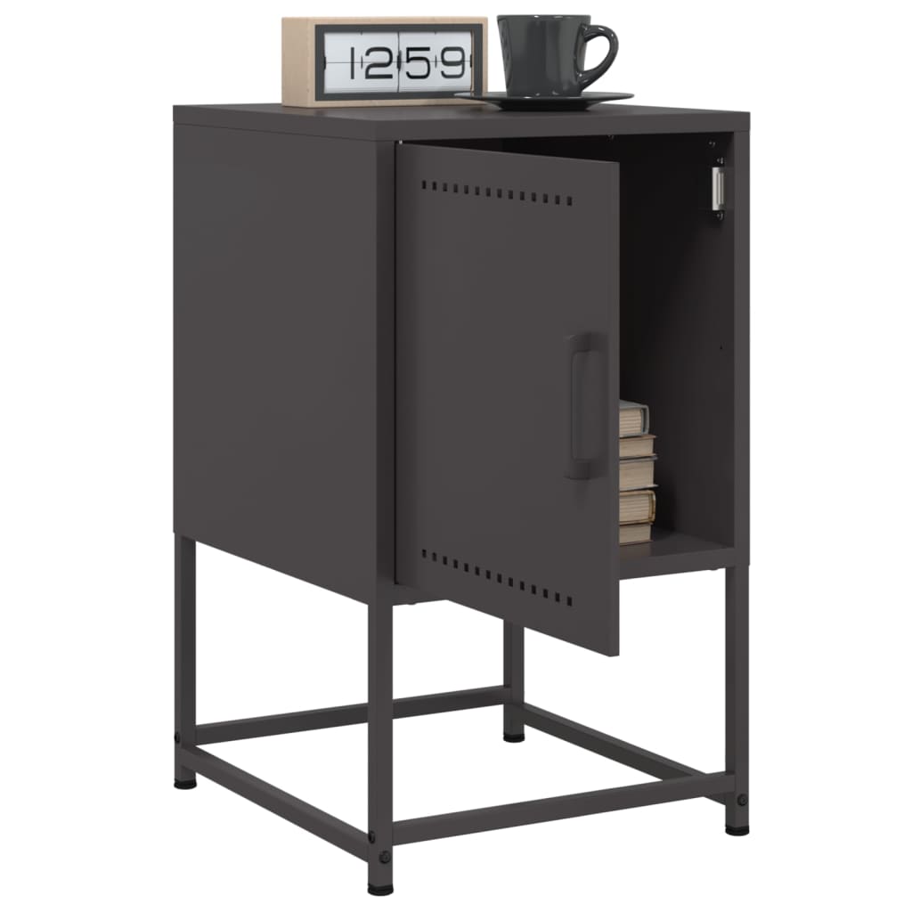 Table de chevet noir 36x39x60,5 cm acier - XIOS