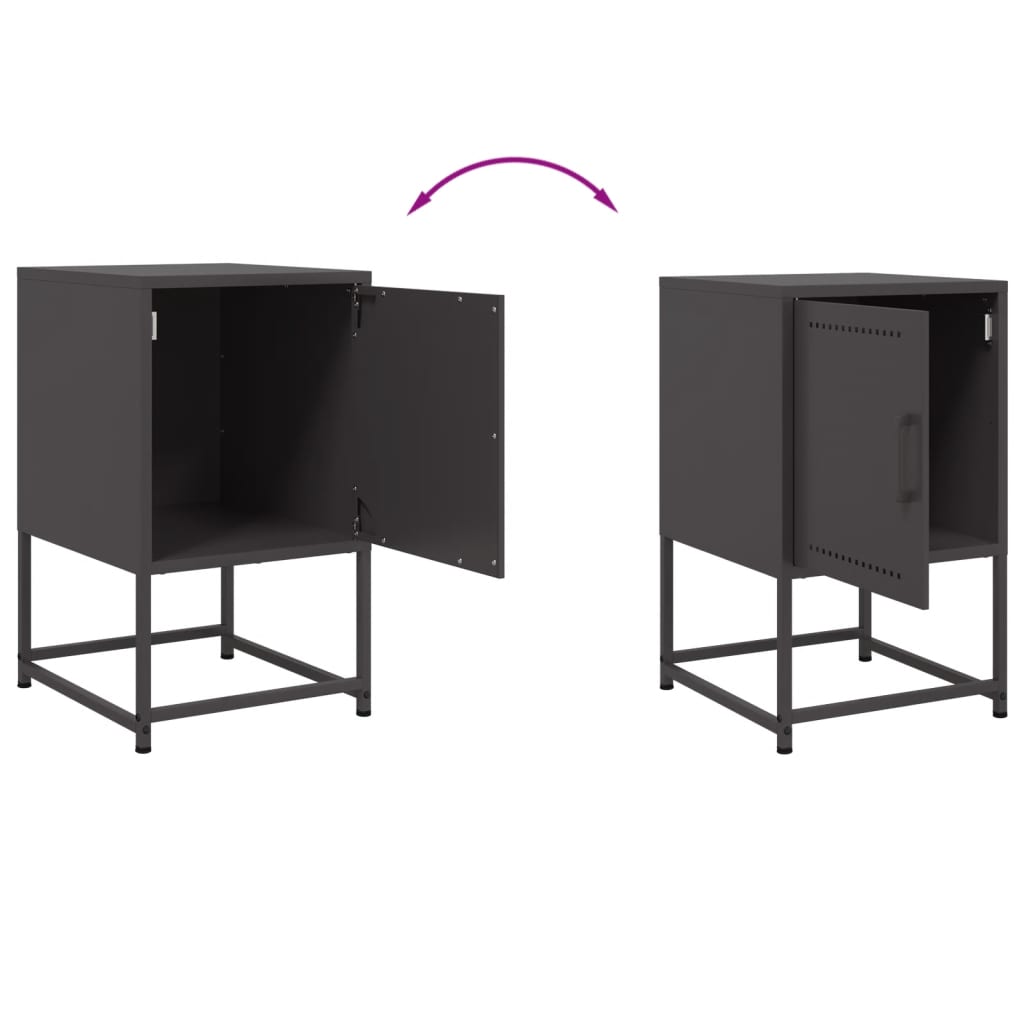 Table de chevet noir 36x39x60,5 cm acier - XIOS