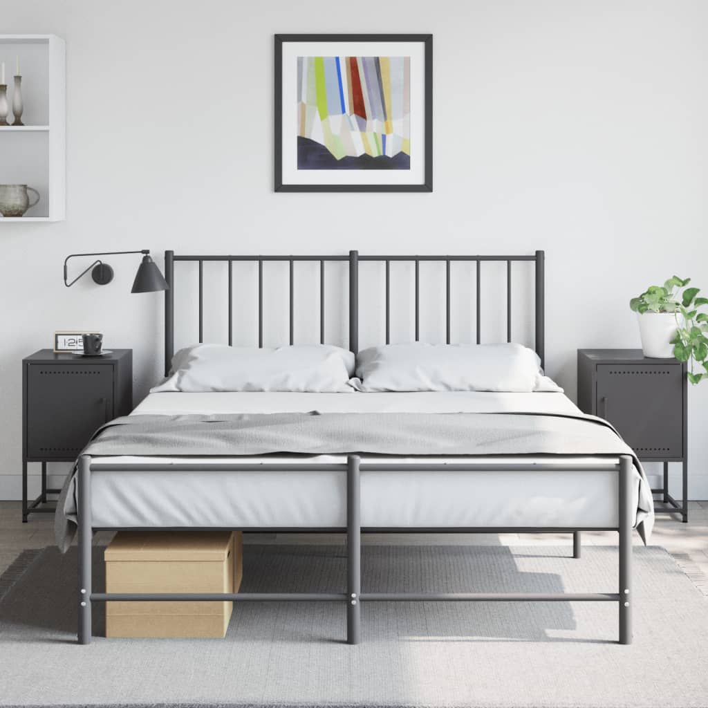 Tables de chevet 2 pcs noir 36x39x60,5 cm acier - XIOS