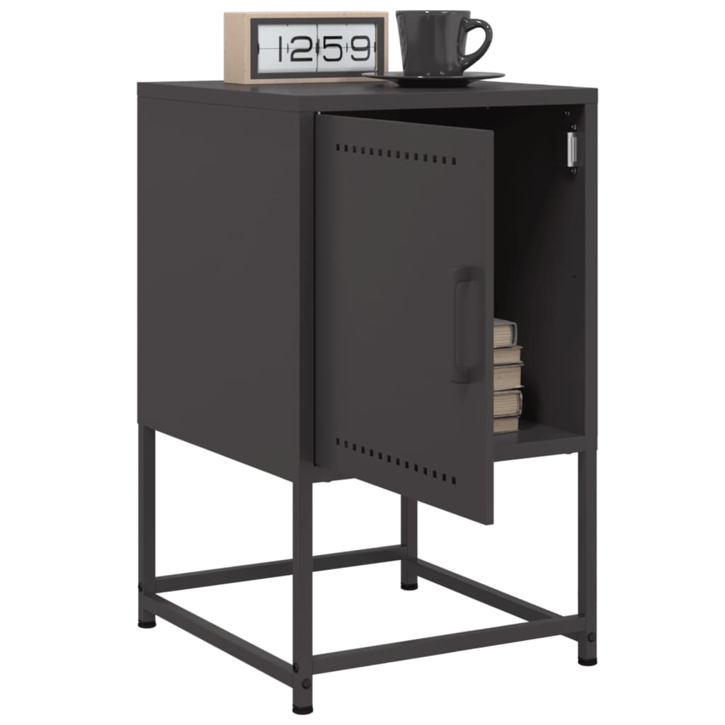Tables de chevet 2 pcs noir 36x39x60,5 cm acier - XIOS