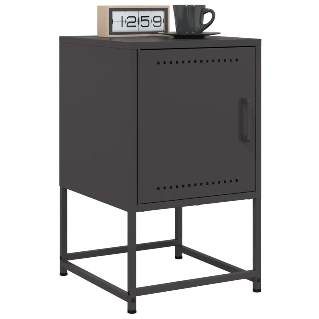 Tables de chevet 2 pcs noir 36x39x60,5 cm acier - XIOS