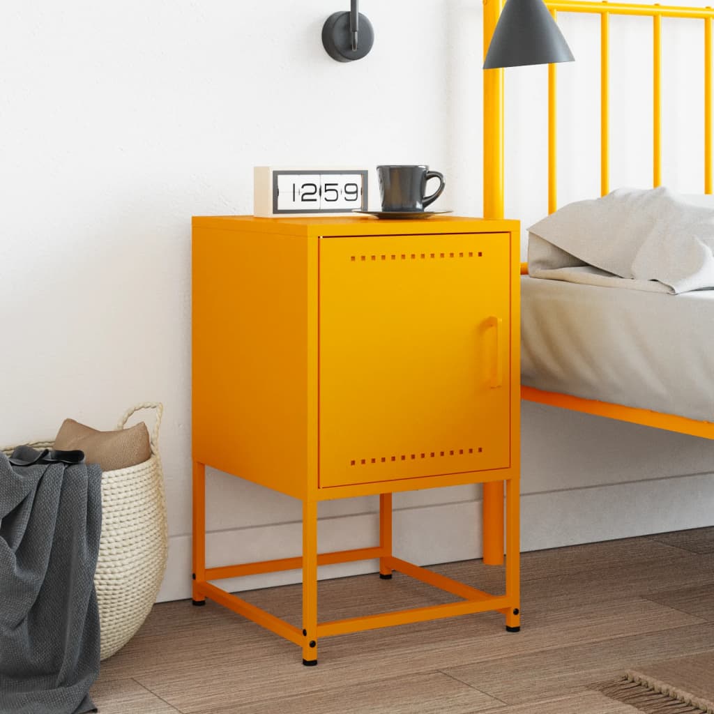 Table de chevet jaune moutarde 36x39x60,5 cm acier - XIOS