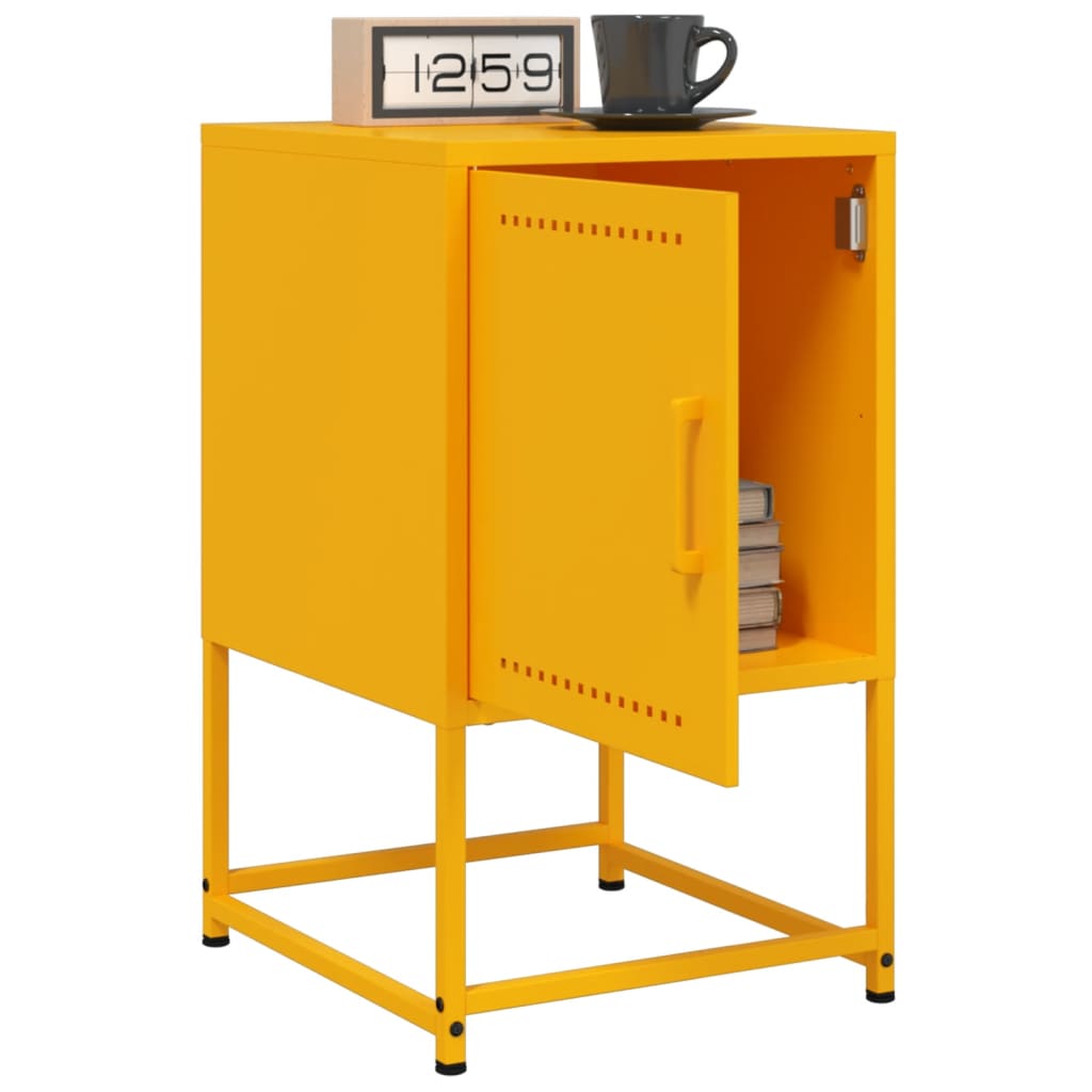 Table de chevet jaune moutarde 36x39x60,5 cm acier - XIOS