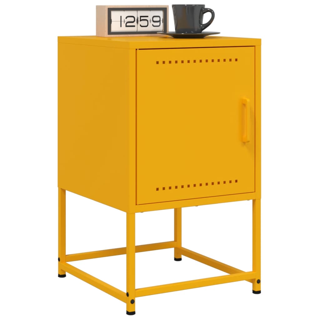 Table de chevet jaune moutarde 36x39x60,5 cm acier - XIOS