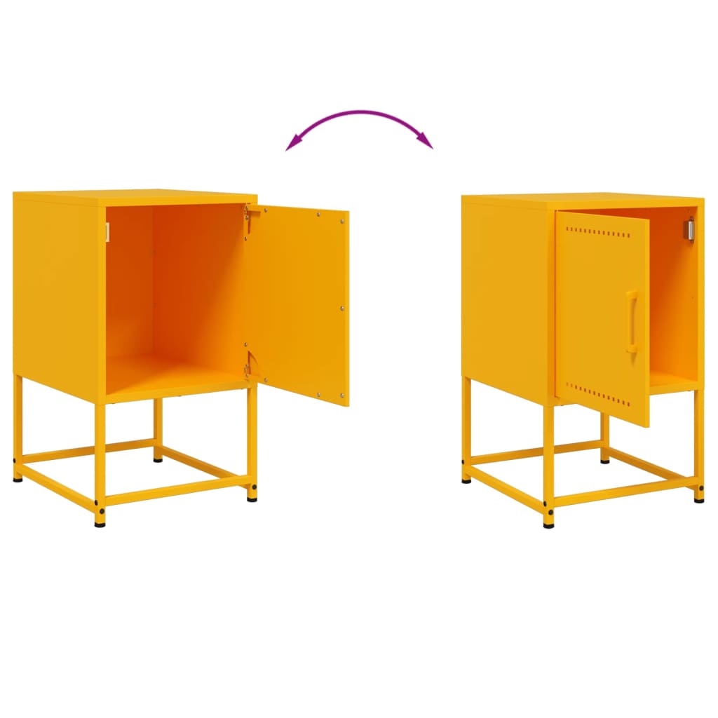Table de chevet jaune moutarde 36x39x60,5 cm acier - XIOS