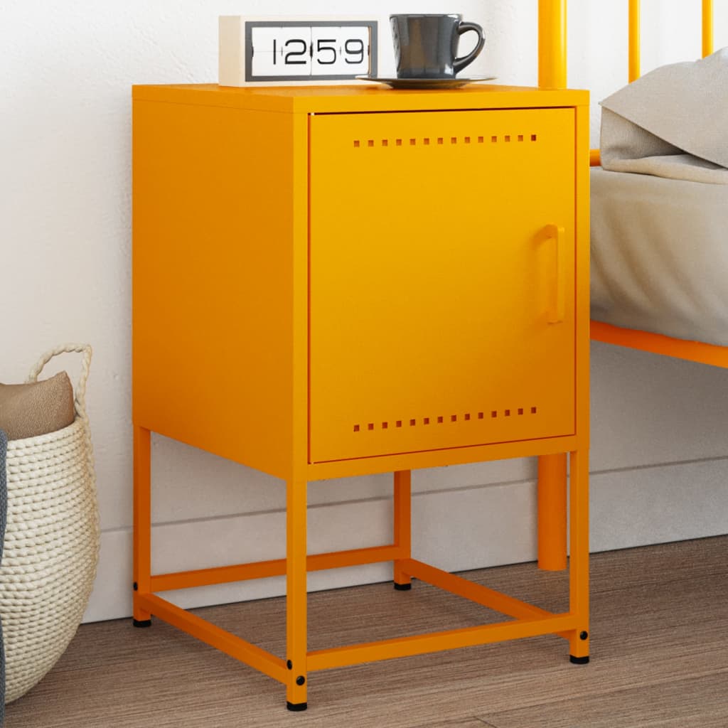 Table de chevet jaune moutarde 36x39x60,5 cm acier - XIOS