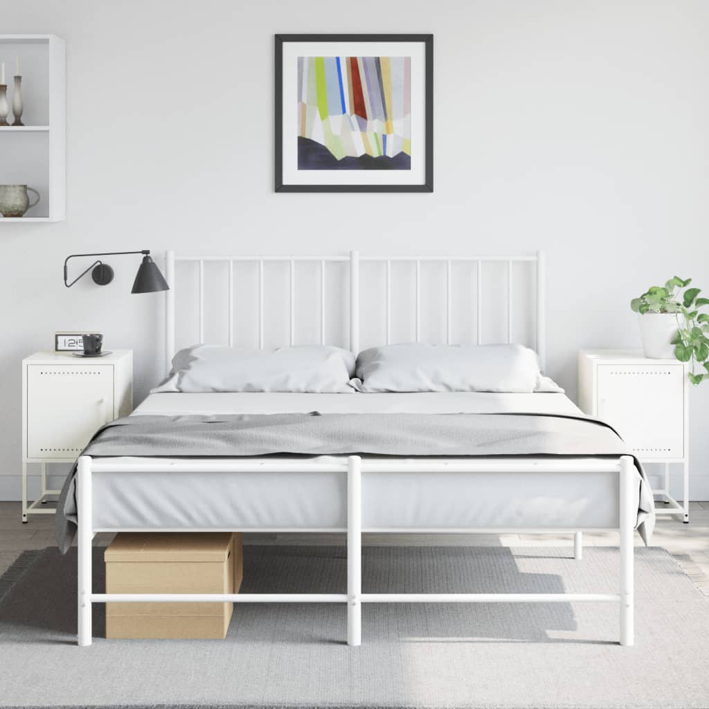 Tables de chevet 2 pcs blanc 36x39x60,5 cm acier