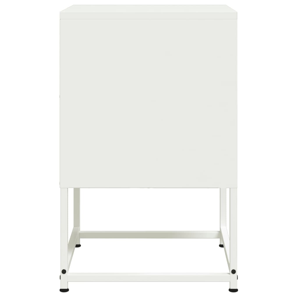Tables de chevet 2 pcs blanc 36x39x60,5 cm acier