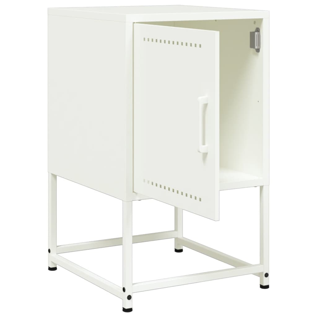 Tables de chevet 2 pcs blanc 36x39x60,5 cm acier