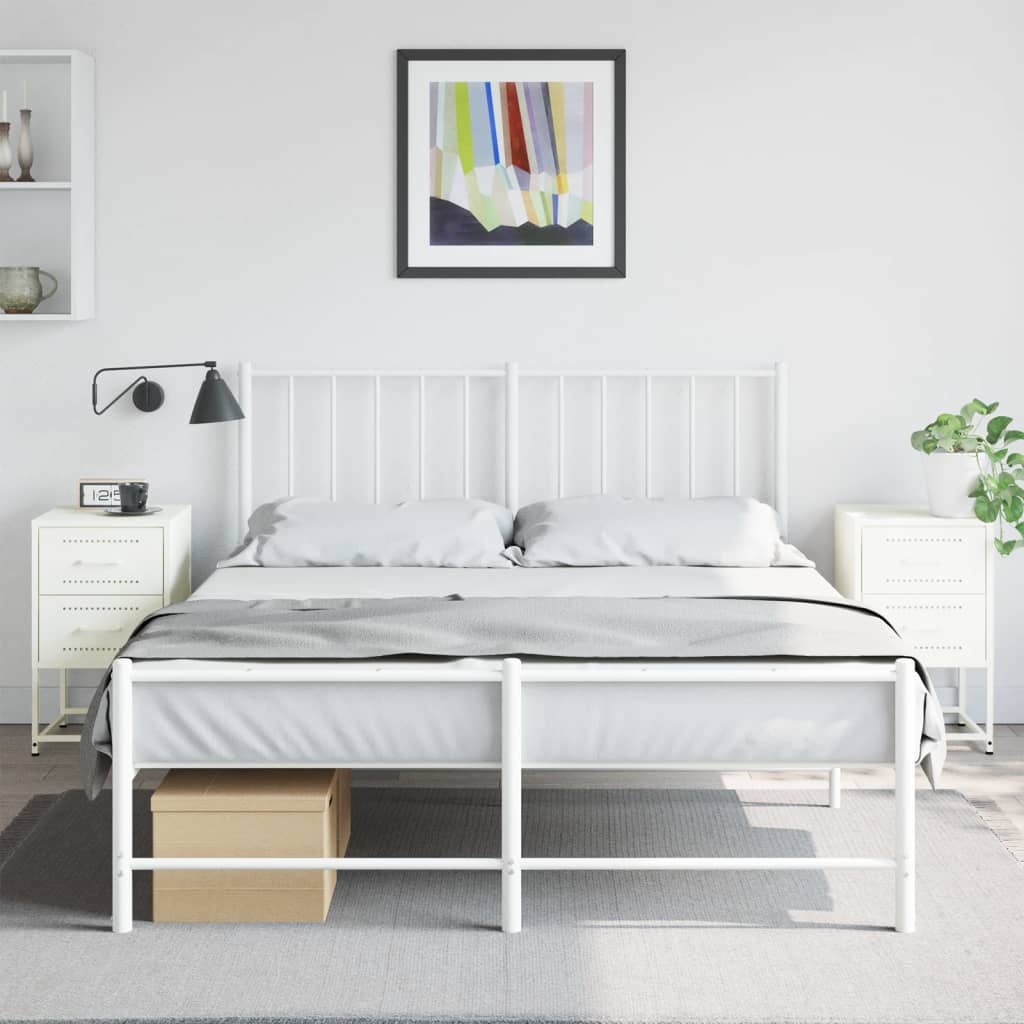 Tables de chevet 2 pcs blanc 36x39x60,5 cm acier - XIOS