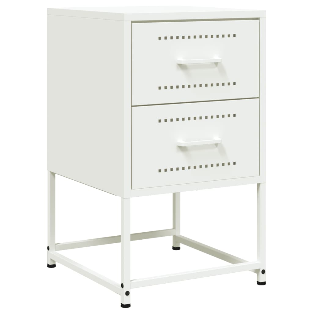 Tables de chevet 2 pcs blanc 36x39x60,5 cm acier - XIOS
