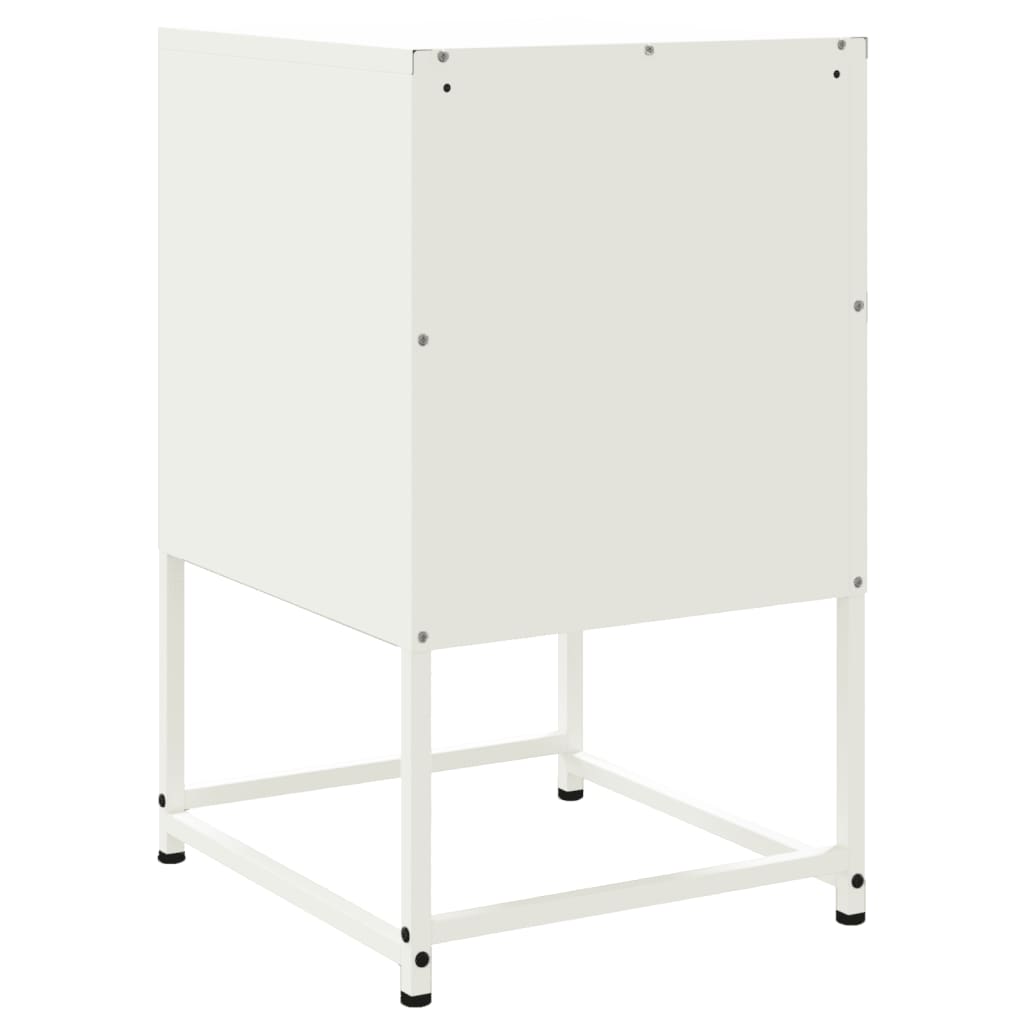 Tables de chevet 2 pcs blanc 36x39x60,5 cm acier - XIOS