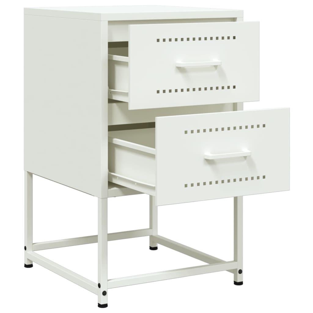 Tables de chevet 2 pcs blanc 36x39x60,5 cm acier - XIOS