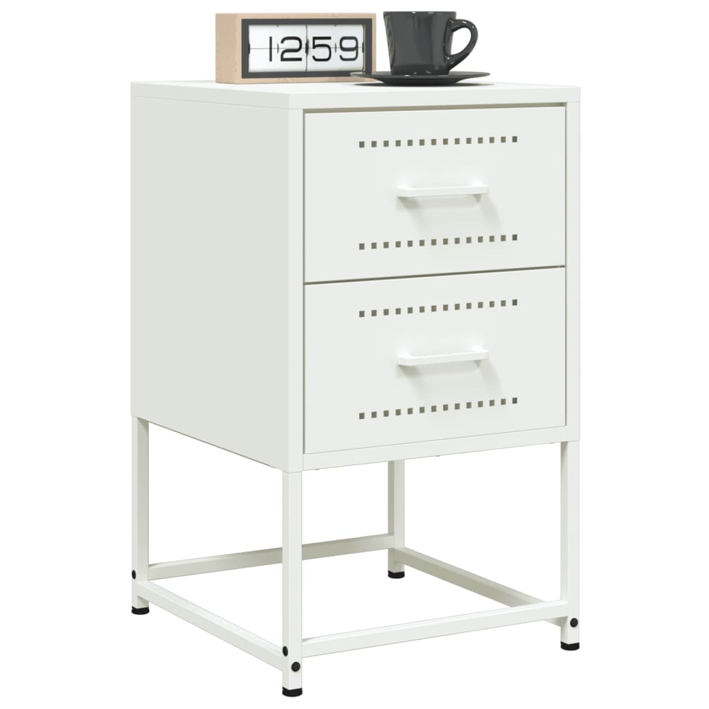 Tables de chevet 2 pcs blanc 36x39x60,5 cm acier - XIOS