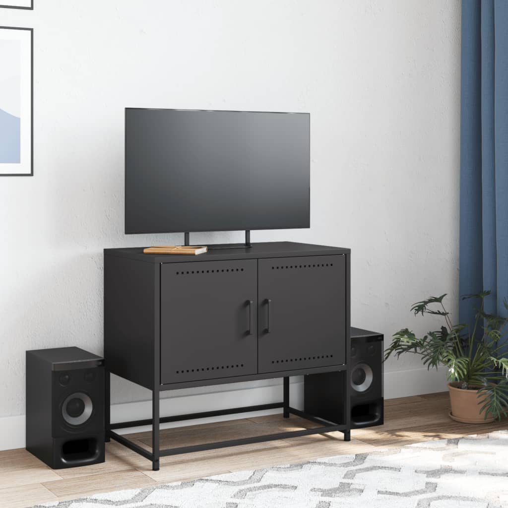 Meuble TV noir 68,5x39x60,5 cm acier - XIOS