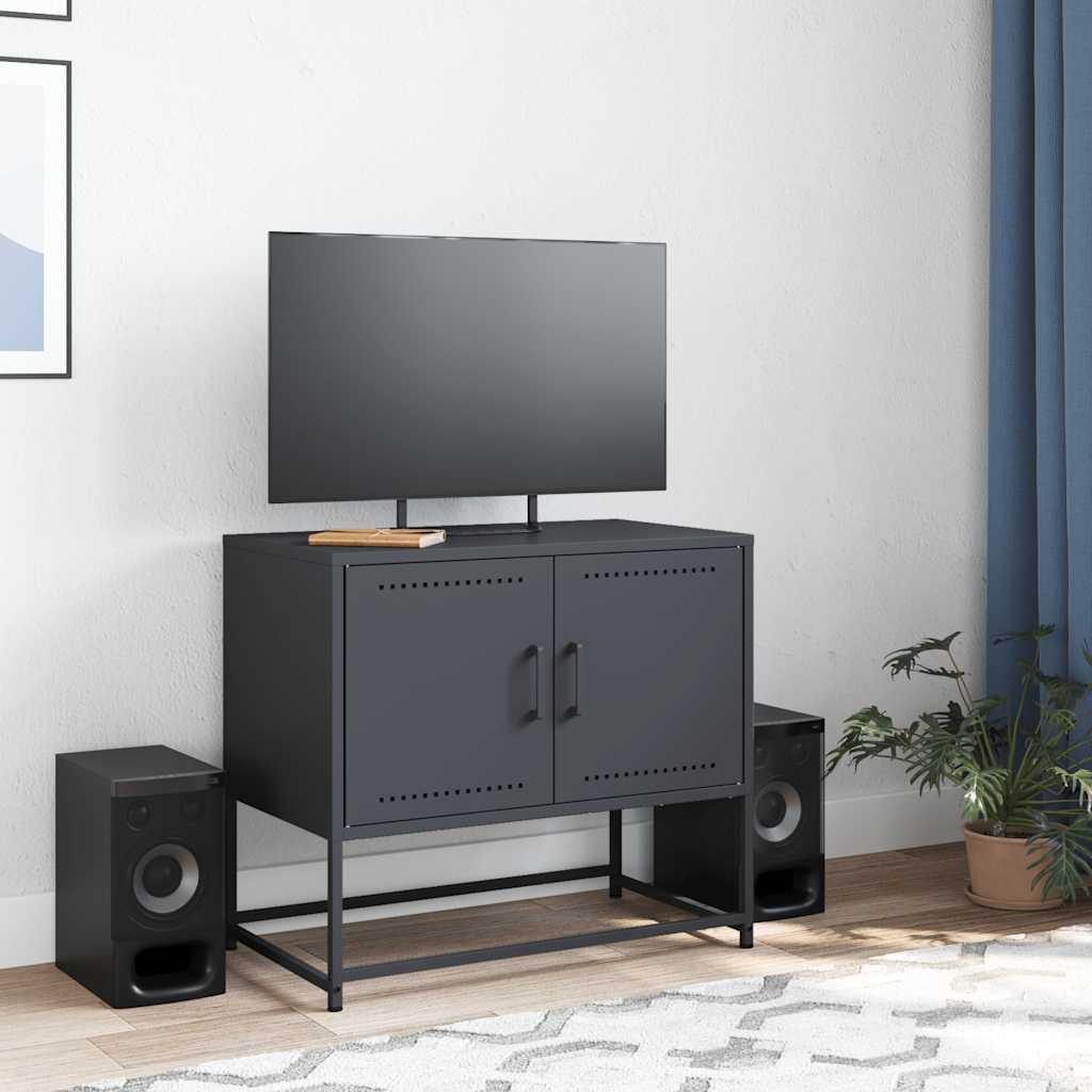 Meuble TV anthracite 68,5x39x60,5 cm acier - XIOS