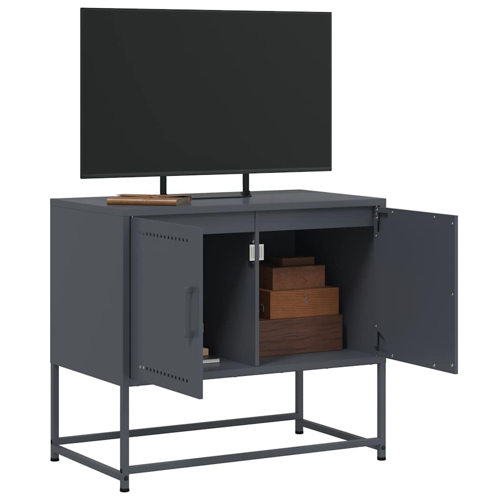 Meuble TV anthracite 68,5x39x60,5 cm acier - XIOS