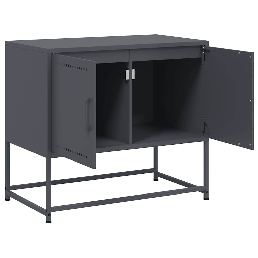 Meuble TV anthracite 68,5x39x60,5 cm acier - XIOS