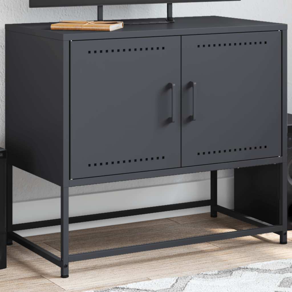 Meuble TV anthracite 68,5x39x60,5 cm acier - XIOS