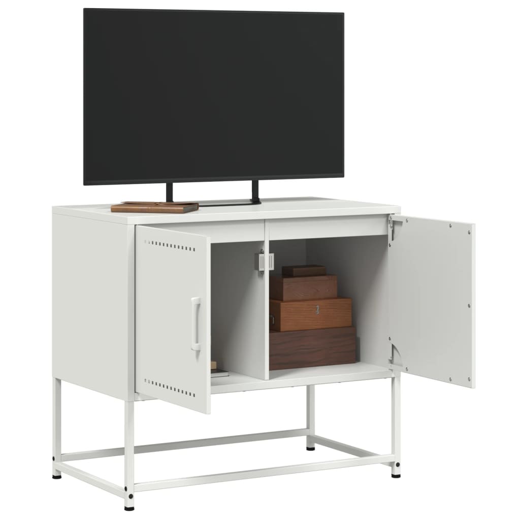 Meuble TV blanc 68,5x39x60,5 cm acier - XIOS