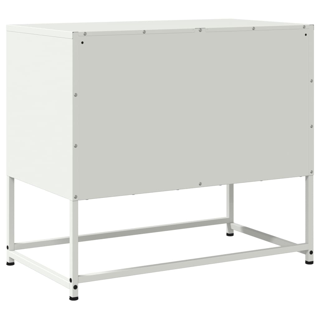 Meuble TV blanc 68,5x39x60,5 cm acier - XIOS
