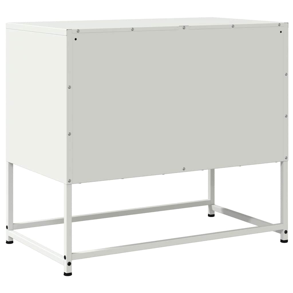 Meuble TV blanc 68,5x39x60,5 cm acier - XIOS