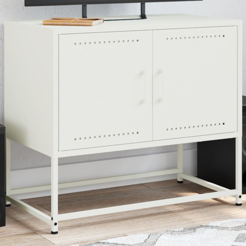 Meuble TV blanc 68,5x39x60,5 cm acier - XIOS