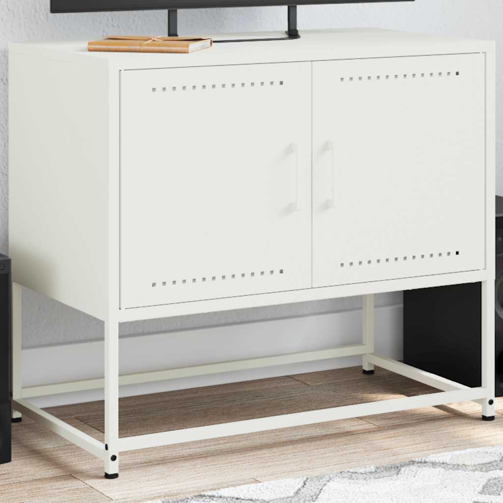 Meuble TV blanc 68,5x39x60,5 cm acier - XIOS