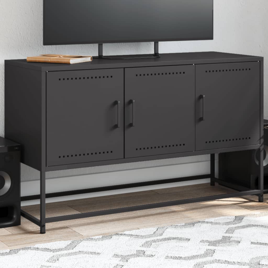 Meuble TV noir 100,5x39x60,5 cm acier - XIOS