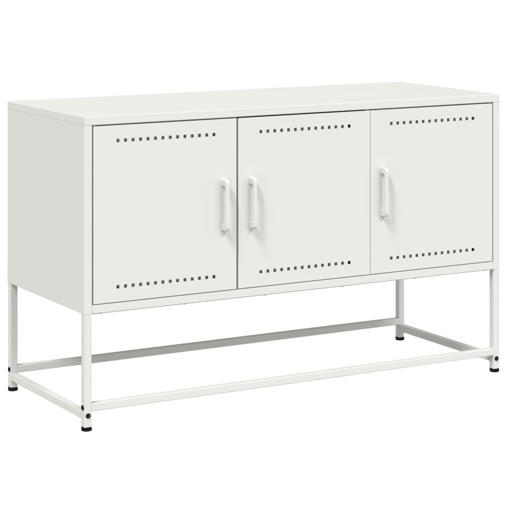 Meuble TV blanc 100,5x39x60,5 cm acier - XIOS