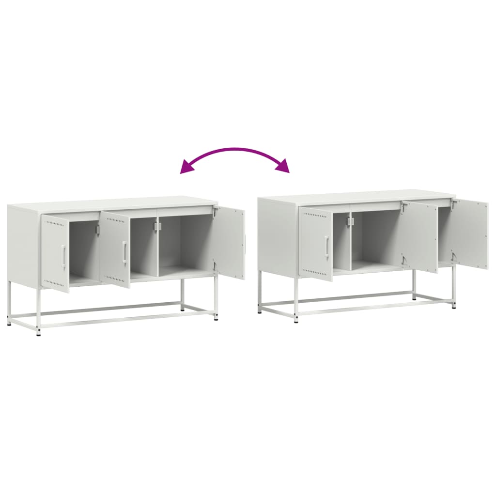 Meuble TV blanc 100,5x39x60,5 cm acier - XIOS