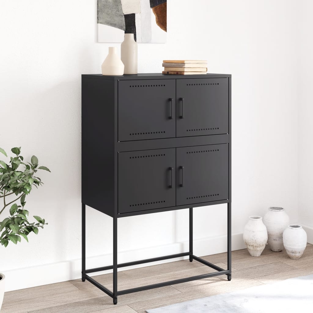 Buffet noir 68,5x38,5x107 cm acier - XIOS
