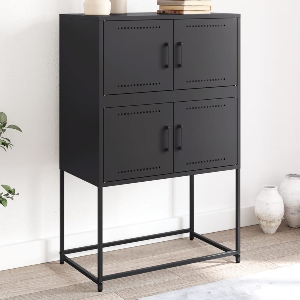 Buffet noir 68,5x38,5x107 cm acier - XIOS