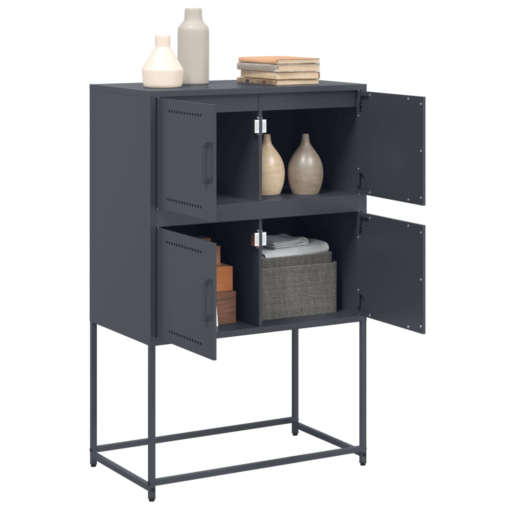 Buffet anthracite 68,5x38,5x107 cm acier - XIOS