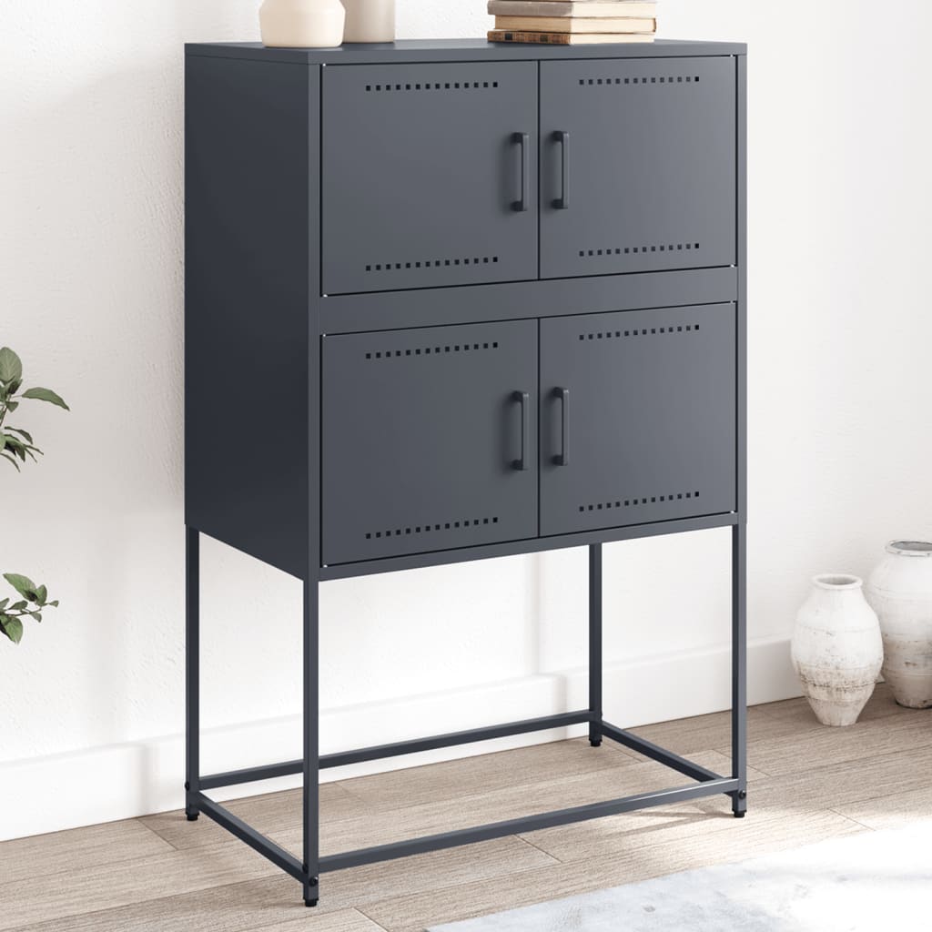 Buffet anthracite 68,5x38,5x107 cm acier - XIOS