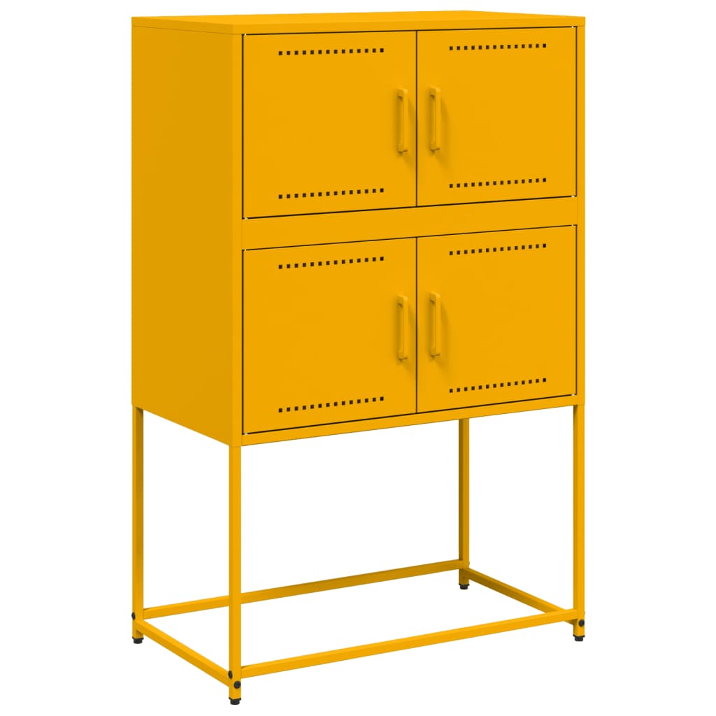 Buffet jaune moutarde 68,5x38,5x107 cm acier - XIOS