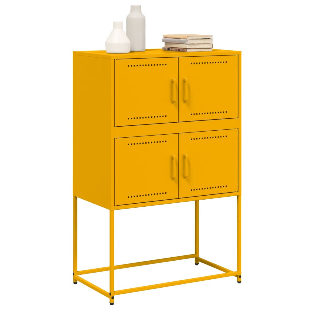 Buffet jaune moutarde 68,5x38,5x107 cm acier - XIOS