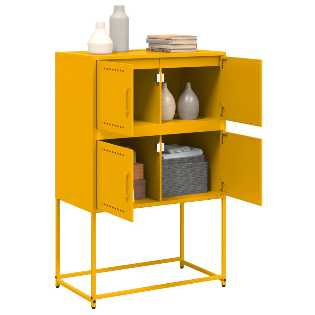 Buffet jaune moutarde 68,5x38,5x107 cm acier - XIOS