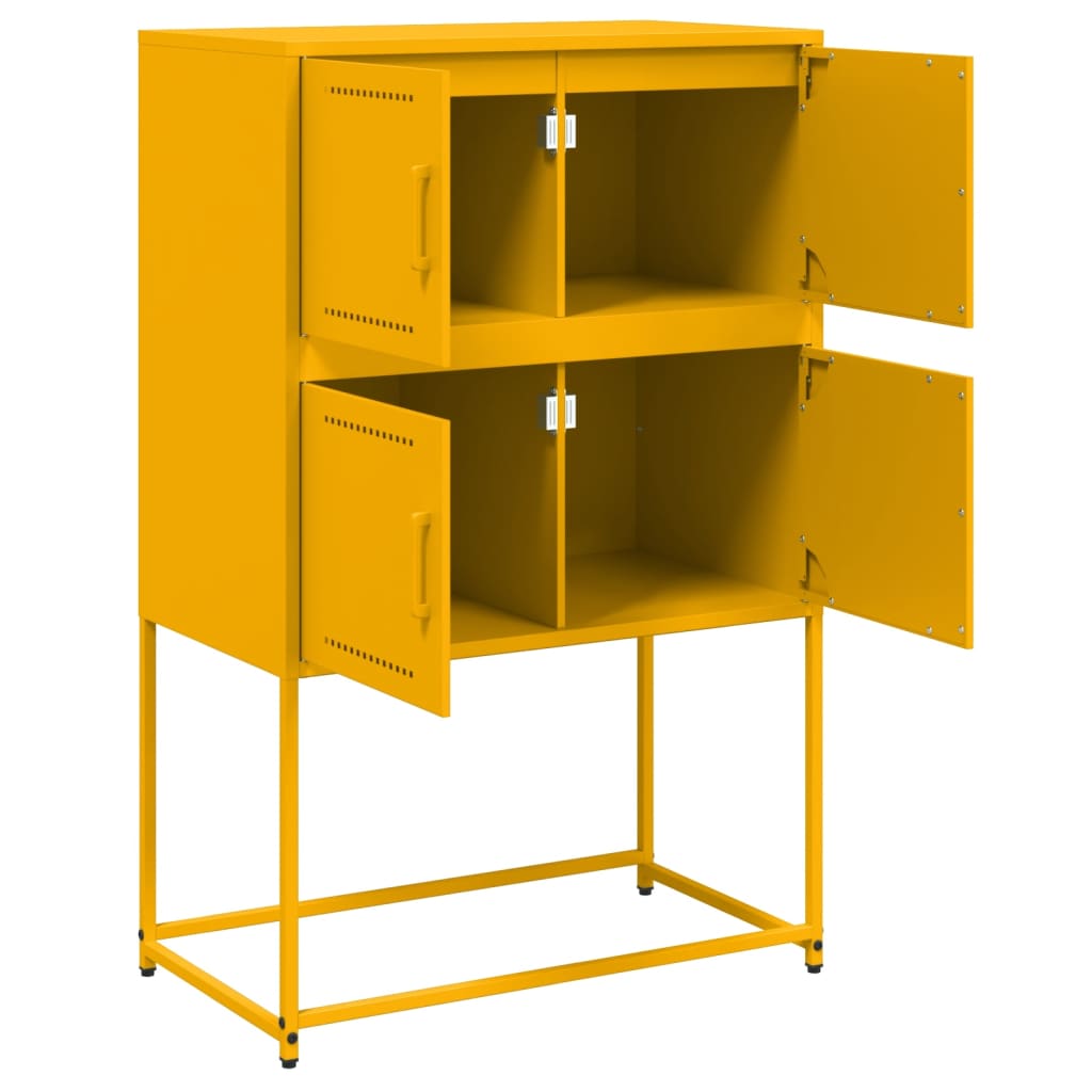 Buffet jaune moutarde 68,5x38,5x107 cm acier - XIOS