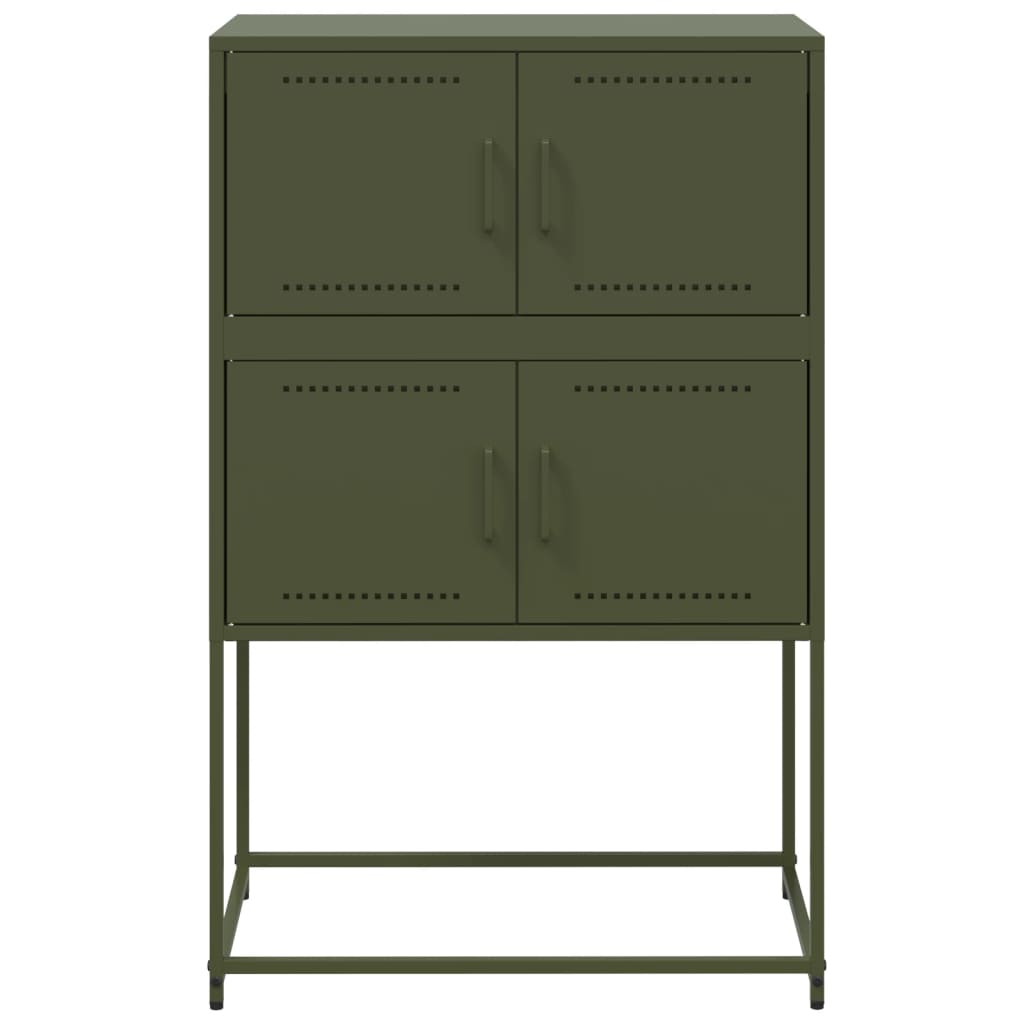 Buffet vert olive 68,5x38,5x107 cm acier - XIOS