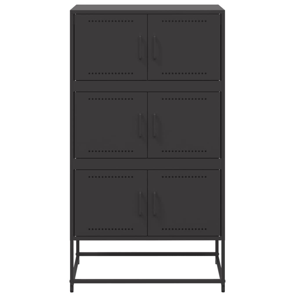 Buffet noir 68,5x38,5x123,5 cm acier - XIOS