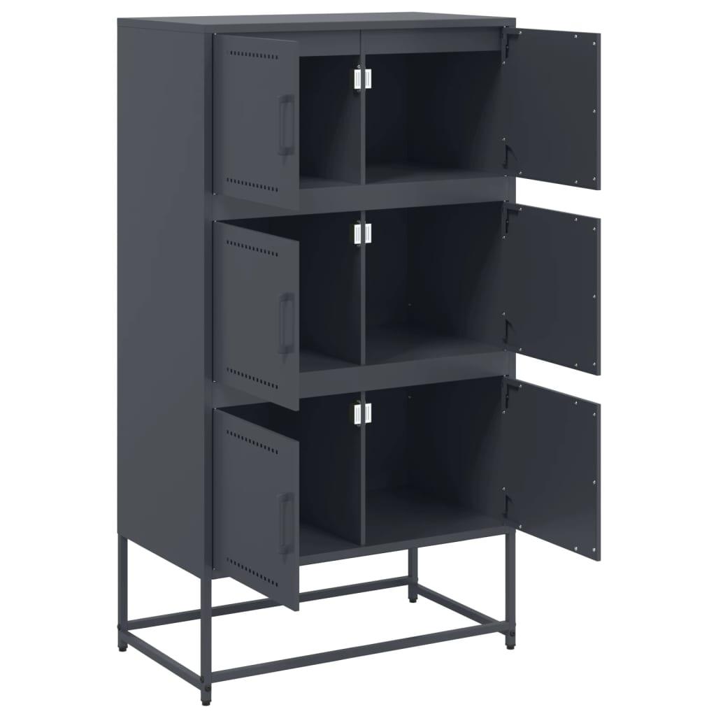 Buffet anthracite 68,5x38,5x123,5 cm acier - XIOS