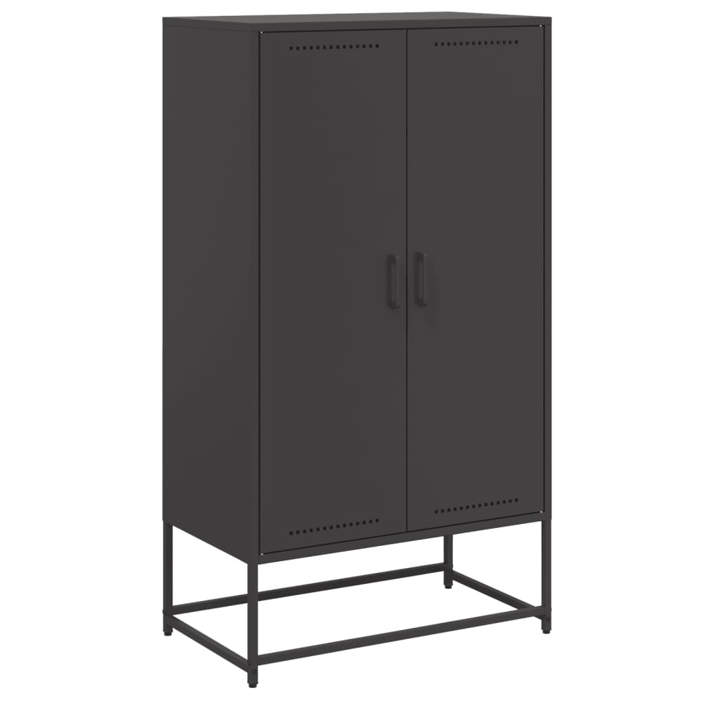 Buffet haut noir 68,5x38,5x123,5 cm acier - XIOS